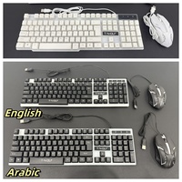 Clavier et souris de jeu T-WOLF 104 touches Clavier de jeu rétroéclairé RVB Combo Ordinateur Teclado Gamer Ensemble de clavier standard arabe