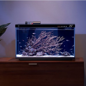 Aquarium intelligent pour la pièce, écosystème aquatique compact, décoration d'ambiance pour la maison avec système de circulation de bureau en verre ultra-transparent - Product Image 1