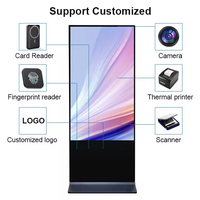 Quiosco de pie Android Video LCD Reproductor de publicidad Tótem para interiores Señalización táctil digital TFT LCD Señalización digital vertical