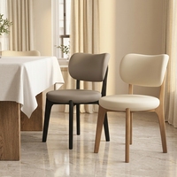 Chaises de salle à manger économiques pour hôtels, cafés, restaurants, avec structure en bois massif, revêtement en cuir synthétique doux, design moderne, pieds en métal, durables