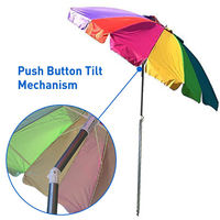 Parasol de plage LS Umbrella, ensemble de parasols robustes pour l'extérieur, parasol de plage avec cadre en métal 8K et chaises, commande manuelle pour les fêtes sur la plage