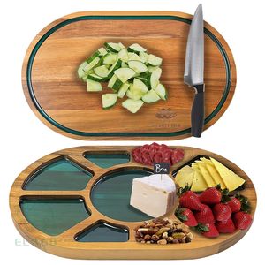 Plateau de service en bois d'acacia avec résine pour cuisine, planches à charcuterie, planche à fromage et planche à découper, cadeau de plateau idéal - Product Image 5
