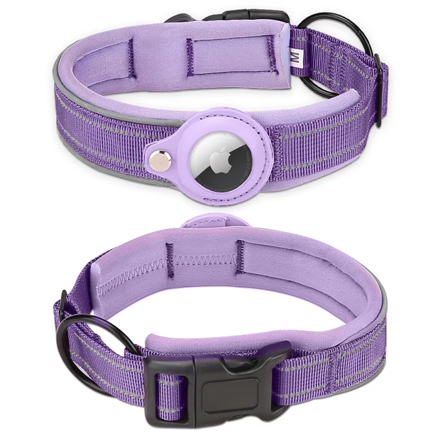 Hot Sale Airtag colorful Reflective Dog Pet Nylon Necklace Light Training Collar For Pet Dog