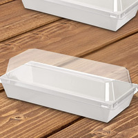 Emballage de gâteau en gros boîte de tranche en plastique Transparent blanc clair