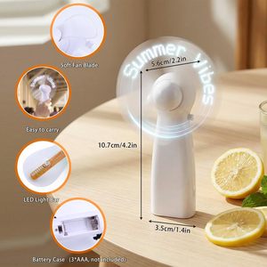 Hot Selling Custom Message LED Fan Light Chinese New Year Easter Halloween Graduation Party Favors Portable Projecteur Mini Fans - Product Image 3