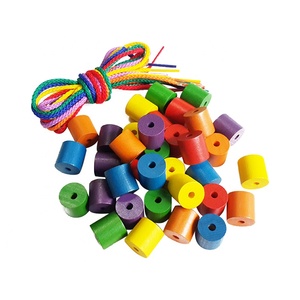 GD-non-toxic wooden lacing beads for kids, 19mm 4 Shapes- Wooden Beads Mixed String <b>Toys</b>/string beads <b>toy</b>/wooden <b>educational</b> <b>toy</b> - Product Image 5