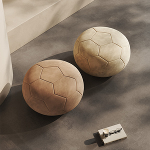 Dali Plein Cuir Givré Football Chaussure À Langer Tabouret Chambre Dressing Salon Design Nouveau Produit Pédale - Product Image 3