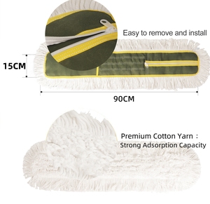 Testina per <span class=keywords><strong>Mop</strong></span> Professionale in Cotone Resistente per Pavimenti in Legno, Marmo e Piastrelle, Ricambio per Pulizia Professionale <span class=keywords><strong>60cm</strong></span> - Product Image 2