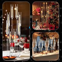 Vente en gros de chandeliers modernes en acrylique transparent de haute qualité à 1 bras, porte-bougie de mariage, décoration de centre de table