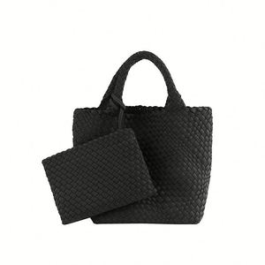 Sac fourre-tout décontracté en néoprène grande taille personnalisé, sac de plage tissé à la main tendance avec poignées, sac seau fait main, sac à main pour femme - Product Image 2