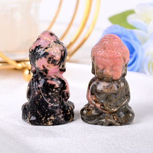 All'ingrosso pietra curativa di cristallo naturale intaglio materiale misto Mini cristallo Buddha per la decorazione - Product Image 6
