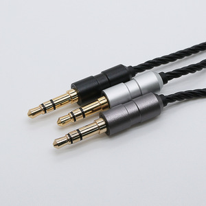 Cable de audio negro de cuatro hilos de cobre sin oxígeno, chapado en plata, con conector recto de 3,5 mm, 120 cm, para accesorios de bricolaje para auriculares - Product Image 2