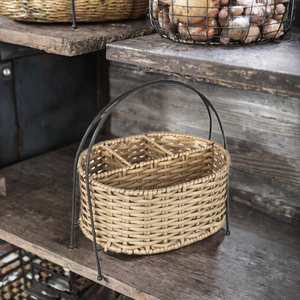 Panier de rangement multifonctionnel en rotin PE écologique pour cuisine et bureau, idéal pour les légumes et articles divers - Product Image 3
