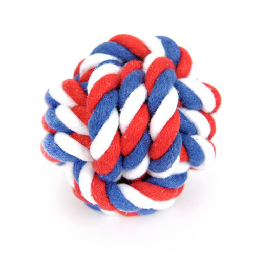 Red, blue and white bite ball