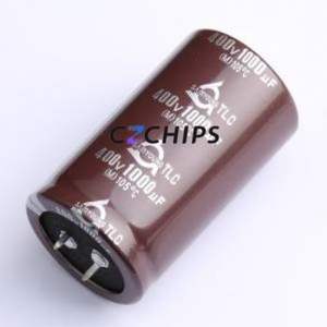 Condensateur électrolytique en aluminium TLC400V1000M35*60 V à encliquetage, composant traversant THT, D35xL60mm 1000uF 20% 400V 10mm - Product Image 1