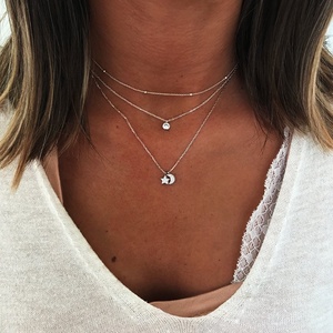 Collana con Ciondolo Luna e Stella in <span class=keywords><strong>Argento</strong></span> 925 Prezzo al <span class=keywords><strong>Grammo</strong></span> Fabbrica di Yiwu - Product Image 2