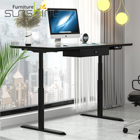 Base de bureau moderne en aluminium blanc, réglable en hauteur, pour poste assis-debout, pour ordinateur