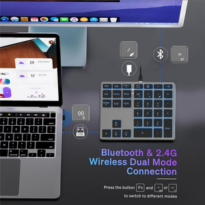 Aluminum+ABS 35-<b>Key</b> RGB Wired Wireless Three-Mode Mini Numeric Keypad <b>USB</b> Type-C Portable Backlighting keyboard for Laptop - Product Image 2