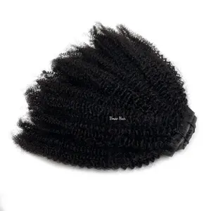 Vmae Việt Nguyên Trinh tóc mở rộng loại 4 4B afro kinky xoăn coily Curl phong cách tự nhiên vô hình Clip-Trong tóc liền mạch