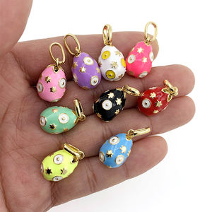 Clásico Jesús Christian <span class=keywords><strong>Faberge</strong></span> huevo <span class=keywords><strong>collar</strong></span> encanto esmalte estrella ruso Pascua huevo DIY hacer encanto accesorios de joyería - Product Image 2