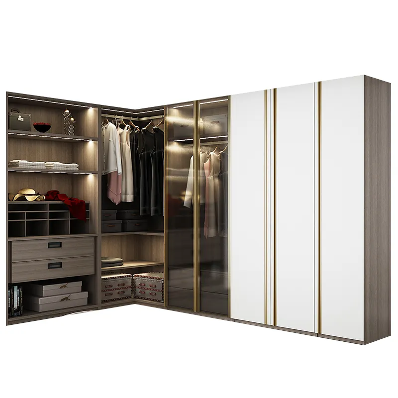 Современный белый Меламиновый шкаф Almirah с зеркалом и туалетным столиком, раздвижная дверь, элегантный, под заказ