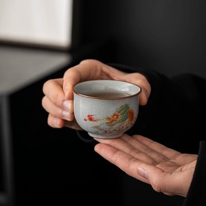 ถ้วยชา กงฟู เคลือบลายแตกแบบเตาเผา Ru, ถ้วยชาเซรามิกจีนโบราณ, ถ้วยชาเซน - Product Image 3