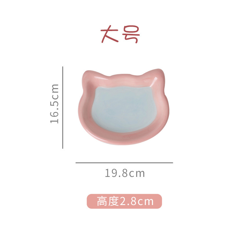 หน้าแมวขนาดใหญ่ (พื้นหลังสีน้ำเงินพร้อมขอบสีชมพู)