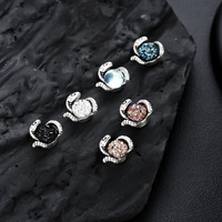 Boucles d'oreilles magnétiques pour hommes, motif œil de Méduse, en cristal coloré, sans perçage