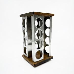 Rubberwood <b>Spice</b> <b>Rack</b> 360 <b>Rotating</b> Standing Kitchen Storage Organizer For Seasoning Display - Product Image 1