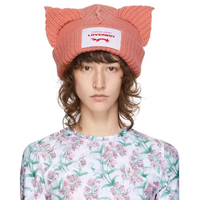 Bonnet Y2K style oreilles de chat, mignon, en feutre de laine tricoté, chaud et décontracté, avec motif crâne