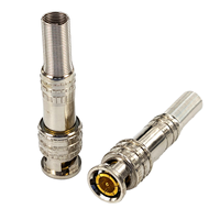 Connecteurs coaxiaux BNC mâles RG59 RG6, adaptateur en laiton plaqué or à visser, alimentation CCTV, caméra de sécurité domestique 2P 12V