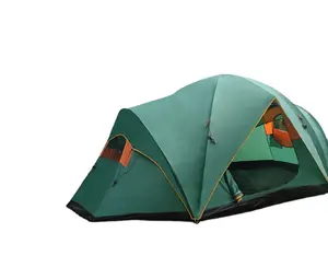 户外折叠帐篷可容纳月-月人野营帐篷双层防雨帐篷