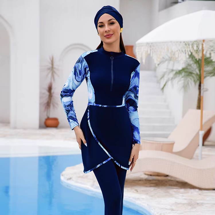 Muslim Swimsuit Burkini Women's Modest Burkini Swimwear - Full Cover Islamic  Swim Suit, Black Polyamide Blend Islamic Swimming Suit Women