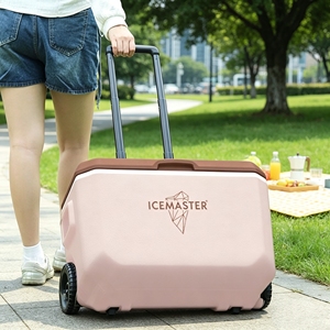 Glacière portable à roulettes ICEMASTER 39L, double isolation froid/chaud, longue durée de conservation de la glace pour le camping, la pêche, les pique-niques - Product Image 1