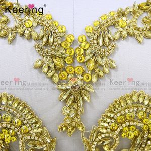 Robe de mariée <span class=keywords><strong>en</strong></span> or Royal, corsage personnalisé, Applique perlée, Patch - Product Image 3