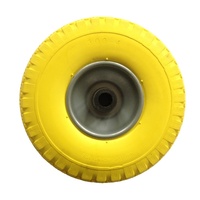 Roue en mousse PU 3.00-4, roue pleine anti-crevaison, jante en acier peinte en blanc, pour tondeuse à gazon, tracteur de jardin, chariot