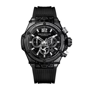 Montre de sport pour homme en acier inoxydable et bracelet en silicone, analogique, résistante à l'eau, design simple et amusant - Product Image 1