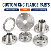 Komponen OEM Baja Tahan Karat Aluminium Pemesinan Flens Presisi Bagian Mesin Bubut CNC Kustom