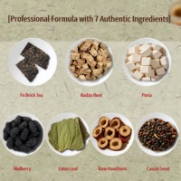 Thé amincissant aux herbes Fuzhuan pour un ventre plat, avec mélange de feuilles de lotus, d'aubépine, de mûrier, de graines de cassia, de racine de kudzu et de Poria pour préparation à infuser