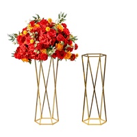 Support floral en métal doré torsadé de 80 cm, grand centre de table pour allée de mariage, vase floral, présentoir événementiel, vente en gros