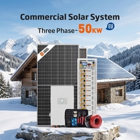 Sistema de Energía Solar Híbrido de 50kW con Paquete de Baterías de 100kWh, Conectado a la Red o Aislado de la Red, para Hogar, Fábrica o Almacén