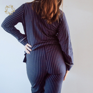 Vêtements de nuit de maternité ensemble de pyjama d'allaitement à manches longues en coton biologique cardigan d'allaitement haut et pantalon pyjama de maternité - Product Image 2