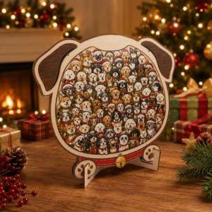 Home Tabletop Holiday Gift Cute Dog Cat Reindeer Design Desktop Ornaments Kit <b>Christmas</b> Wooden <b>Jigsaw</b> <b>Puzzle</b> Sets - Product Image 3