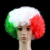 2026 Football CUP Celebrate Fans Afro Perruque dans la couleur de la couleur du drapeau avec une excellente quantité pour le Canada