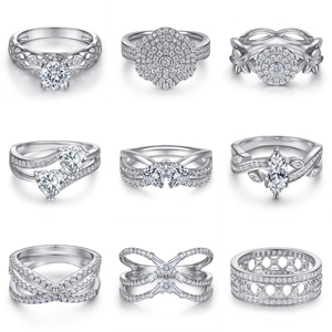 ผู้จัดจำหน่ายเครื่องประดับรูปทรงแปลกตา เงินแท้ 925 แหวนเพชรทรงต่างๆ ชุบโรเดียม ประดับเพชรซิคอน ของขวัญสำหรับผู้หญิง ขายส่ง - Product Image 2