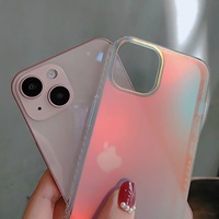 Coque de téléphone en acrylique laser irisé très populaire pour iPhone 17 Pro Max 14 13 12 11 Pro Max – Coque mate fluorescente irisée