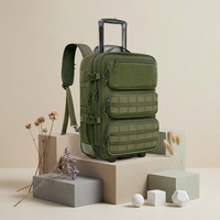 Sac à dos tactique personnalisé en usine, en polyester 900D imperméable, avec roues tout-terrain, sac à roulettes pour voyage et camping