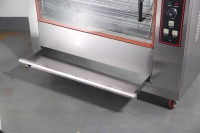 Four à rôtisserie électrique commercial avec bouclier en verre frontal, gril rotatif en acier inoxydable pour restaurants et traiteurs