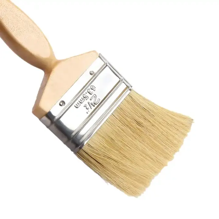 Chine usine directement vente bricolage peinture brosse manche en bois longs poils de porc logo OEM pas cher peinture brosse