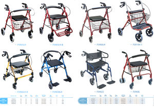 オリエントメッド 移動補助具 軽量 四輪 折りたたみ式 アルミ製歩行器 高さ調節可能なハンドルとシート付き CE認証済み - Product Image 3